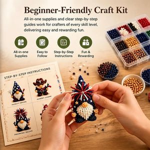 DIY 3D Beaded Gnome Kit, Hand‑Made Seasonal Gnome Doll Craft Supplies for Home Decoration