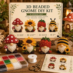 DIY 3D Beaded Gnome Kit, Hand‑Made Seasonal Gnome Doll Craft Supplies for Home Decoration
