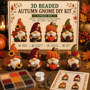 DIY 3D Beaded Gnome Kit, Hand‑Made Seasonal Gnome Doll Craft Supplies for Home Decoration