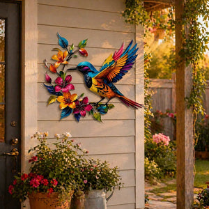 🐦 Hummingbird Bloom Metal Wall Art 🌸 Elegant Home Decor
