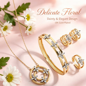 "Floral Jewelry Collection - 4-Piece Sets | Gold & Two-Tone"