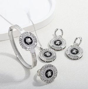 "Medusa Jewelry Collection - Greek Key 4-Piece Sets | Gold & Silver"