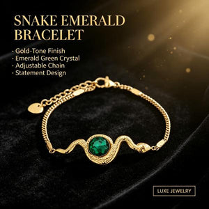 European and American style 14k gold plated necklace and bracelet set, versatile, light luxury polished chain, high-end emerald bracelet