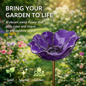 🌸Handmade Metal Flower Garden Stake🐦