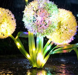 Ground stake outdoor waterproof solar dandelion onion ball light - park, square, courtyard, garden decorative lawn light