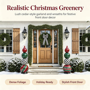 Artificial Cedar Garland, 6 FT Realistic Greenery Garland for Indoor & Outdoor Christmas Mantel, Staircase and Doorway Holiday Decor