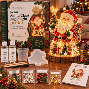 ⏳ Last Day 49% OFF – 🎄Beginner-Friendly Resin Christmas Tree Night Light DIY Kit | Mold, Resin, Fairy Lights & Festive Decorations Included ✨