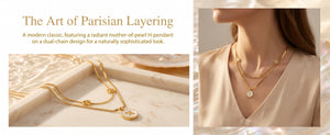 Dainty Layered Initial H Necklace 14K Gold Plated Shell Letter Pendant Chain