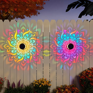 65K+ SOLD!✨Solar Mandala Wall Light | Outdoor Garden Fence Projector Lamp 🪐🌌
