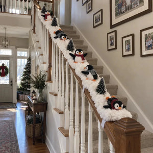 🔥Hot Sale 49% OFF🔥Playful Penguin Snowy Stair Railing Decor