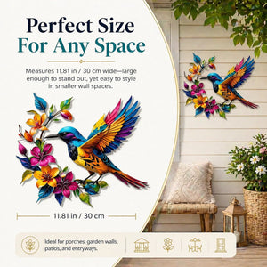 🐦 Hummingbird Bloom Metal Wall Art 🌸 Elegant Home Decor