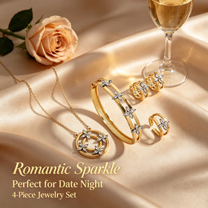 "Floral Jewelry Collection - 4-Piece Sets | Gold & Two-Tone"