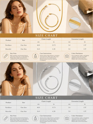 Dainty Flat Herringbone Snake Chain Necklace | Waterproof 18K Gold & Silver Plated Hypoallergenic Layering Choker