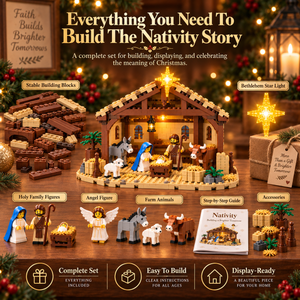 🎁 🎁Build The Christmas Story – Nativity Scene Building Block Set