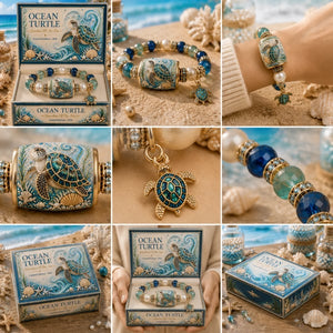 🌊 "Ocean Guardian" Sea Turtle Memorial Bracelet