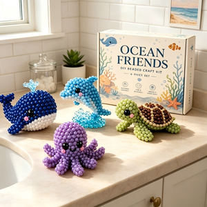 3D DIY Beaded Animal Craft Kit, Complete Beading Supplies with Step‑by‑Step Illustrated Instructions, Stress‑Relief Hand‑Making Ornament Set, Perfect Handmade Gift for Adults & Teenage Beginners