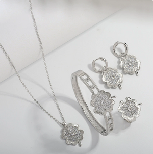 "Lucky Clover Jewelry Collection - 4-Piece Sets | Silver & Gold"