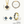 18K Gold Plated Four Leaf Clover Jewelry Set for Women, Sapphire Blue Cubic Zirconia Lucky Clover Necklace Bracelet Earrings Set, Tarnish Resistant Daily Party Jewelry Gift