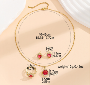 "Elevate Your Everyday: 3-Piece Gemstone Jewelry Set - Necklace, Earrings & Ring"