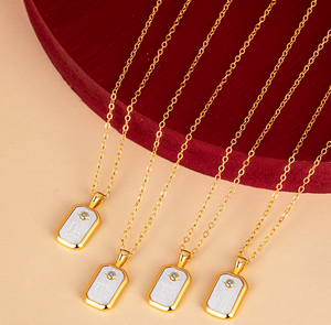 S925 Sterling Silver Gold-Plated Twelve Constellation Mother-of-Pearl Necklace | Dainty Zodiac Pendant with Blue Zircon