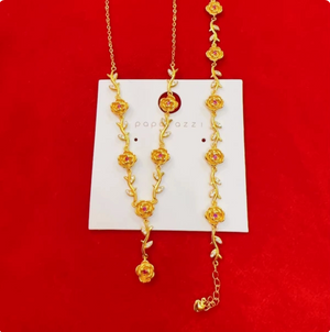 18K Gold Plated Rose 3-Piece Jewelry Set