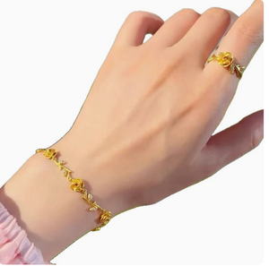 18K Gold Plated Rose 3-Piece Jewelry Set