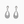 Hollow Water Drop Rhinestone Necklace Earrings Bracelet Ring Jewelry Set For Women