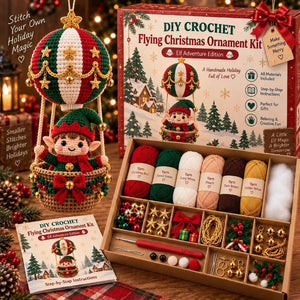 Christmas DIY Crochet Kit, Handmade Festive Hanging Ornament Craft Set for Beginners, Holiday DIY Gift