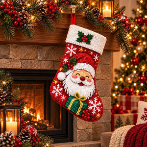 DIY Diamond Painting Christmas Stocking Kit | Complete Handmade Craft Supplies for Christmas Home Decor