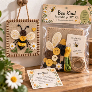 Assorted Designs Felt Button DIY Sewing Kit, Friendship Hand-Stitched Wall Hanging Ornament, Multiple Patterns Beginner Craft Gift