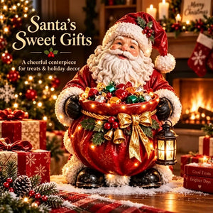 Light Up Christmas Candy Bowl Resin Figurine, Hollow Storage Bowl Holiday Tabletop Decor & Gift