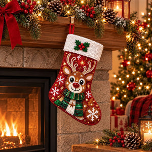 DIY Diamond Painting Christmas Stocking Kit | Complete Handmade Craft Supplies for Christmas Home Decor