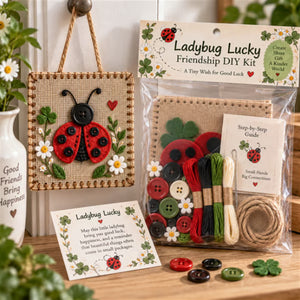 Assorted Designs Felt Button DIY Sewing Kit, Friendship Hand-Stitched Wall Hanging Ornament, Multiple Patterns Beginner Craft Gift