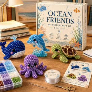 3D DIY Beaded Animal Craft Kit, Complete Beading Supplies with Step‑by‑Step Illustrated Instructions, Stress‑Relief Hand‑Making Ornament Set, Perfect Handmade Gift for Adults & Teenage Beginners