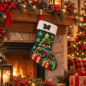 DIY Diamond Painting Christmas Stocking Kit | Complete Handmade Craft Supplies for Christmas Home Decor