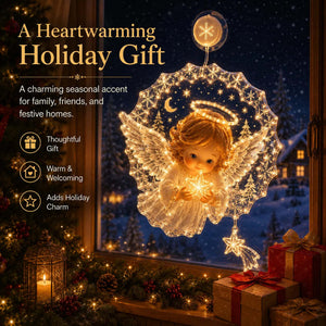 Christmas Window Hanging Lights, Premium Acrylic LED Suction Cup Decor Light, Festive Ornament for Holiday Home Decor & Christmas Gift