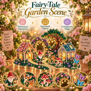 3D Lighted Christmas Village Diamond Art Kit, All-in-One DIY Diamond Art Craft Set for Holiday Table Mantel Decor & Christmas Gift