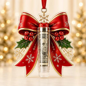 Christmas Cash Holder Ornament, Creative Acrylic Money‑Hanging Decor, Unique Surprise Gift for Christmas Tree Decoration & Holiday Gift Giving