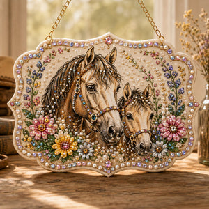 DIY Western Bead Art Wall Plaque - Horse, Cowboy Boot & Horseshoe Hanging Decor