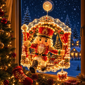 Christmas Window Hanging Lights, Premium Acrylic LED Suction Cup Decor Light, Festive Ornament for Holiday Home Decor & Christmas Gift