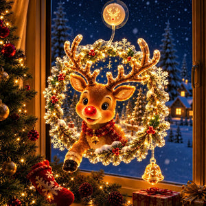 Christmas Window Hanging Lights, Premium Acrylic LED Suction Cup Decor Light, Festive Ornament for Holiday Home Decor & Christmas Gift