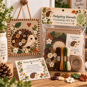 Assorted Designs Felt Button DIY Sewing Kit, Friendship Hand-Stitched Wall Hanging Ornament, Multiple Patterns Beginner Craft Gift