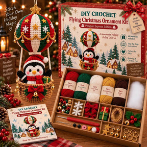 Christmas DIY Crochet Kit, Handmade Festive Hanging Ornament Craft Set for Beginners, Holiday DIY Gift