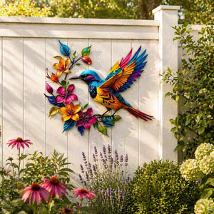 🐦 Hummingbird Bloom Metal Wall Art 🌸 Elegant Home Decor