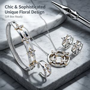 "Floral Jewelry Collection - 4-Piece Sets | Gold & Two-Tone"