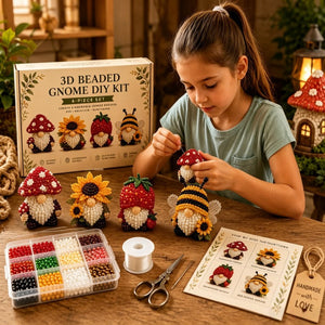DIY 3D Beaded Gnome Kit, Hand‑Made Seasonal Gnome Doll Craft Supplies for Home Decoration