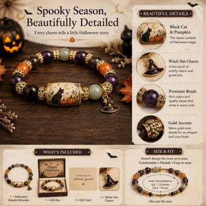 🎃 Limited Edition Halloween Beaded Bracelet Set | Spooky Cute Gift Jewelry