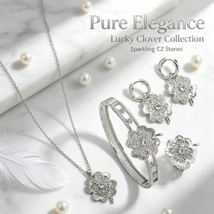 "Lucky Clover Jewelry Collection - 4-Piece Sets | Silver & Gold"