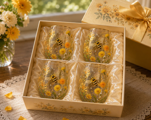 🌸🌿Garden Morning Bliss Glass Tea Cup☀️☕